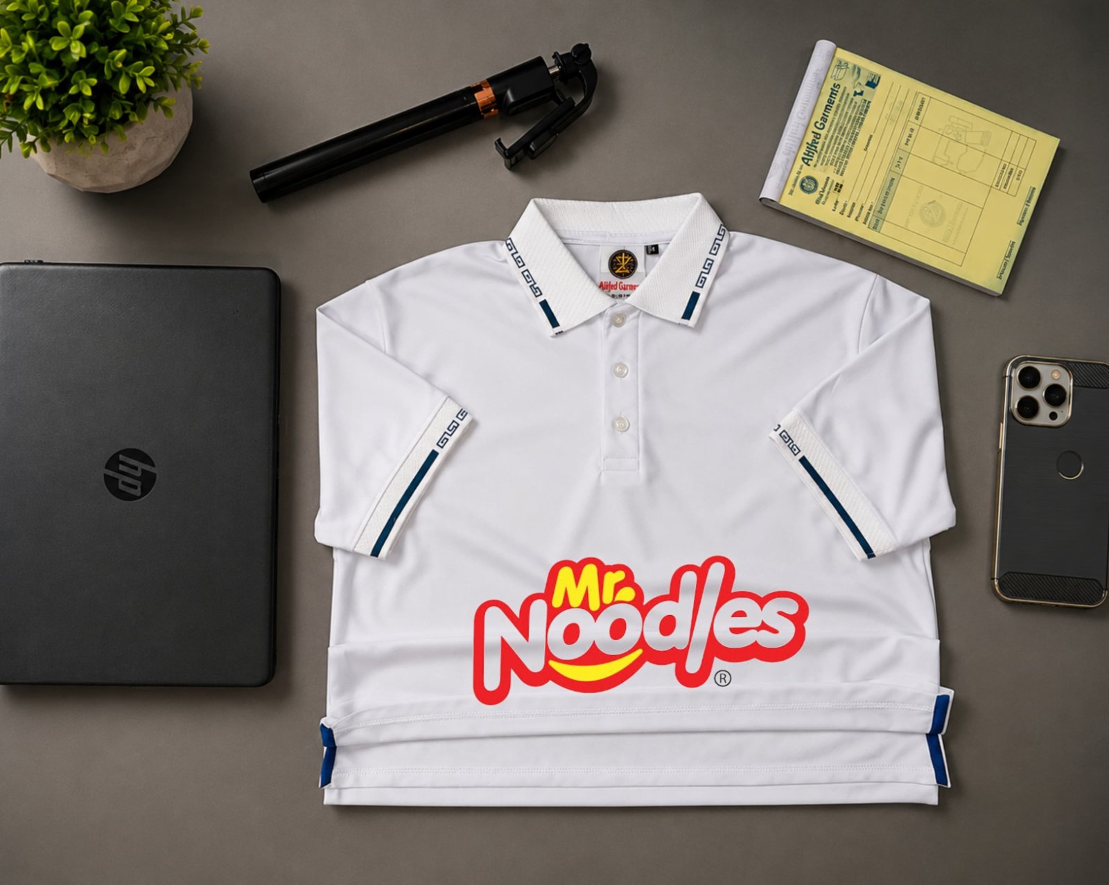 Premium White Double PK Polo T-Shirt (190–200 GSM) – আপনার ডিজাইন দিয়ে প্রিন্ট করে নিন