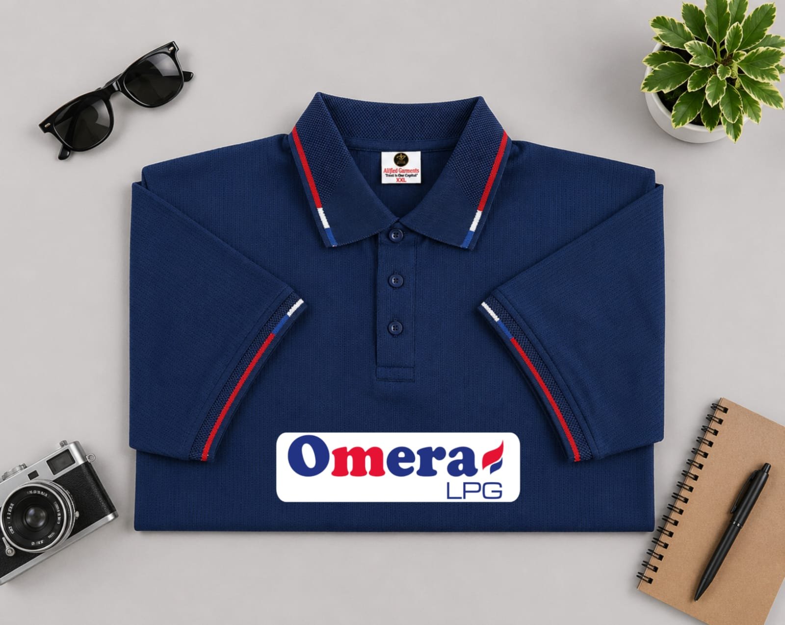 Box Mesh Fabric Polo Dark Navy Blue T-Shirt (130–140 GSM) – আপনার ডিজাইন দিয়ে প্রিন্ট করে নিন